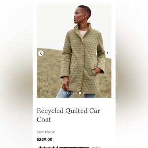 Garnet Hill Recycled Quilted Car Coat